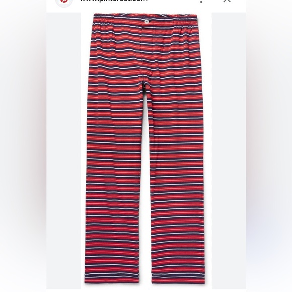 Sleepy Jones Marcel Striped Cotton Jersey Pyjama Trouser Pants Large - Picture 1 of 8